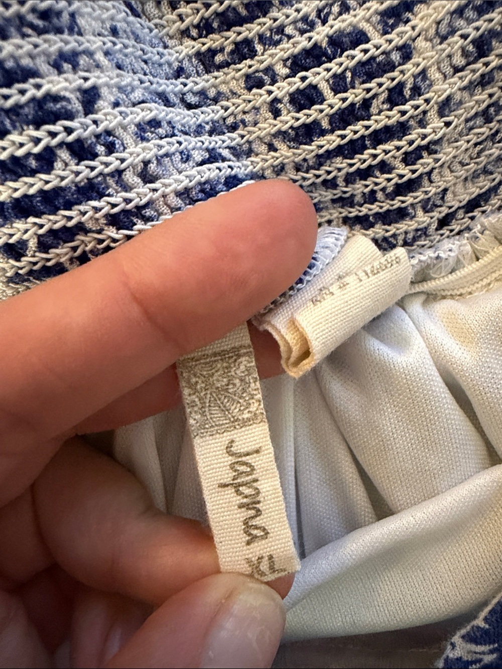 Japna boho Blue and White Printed Flow Skirt XL - Picture 4 of 4
